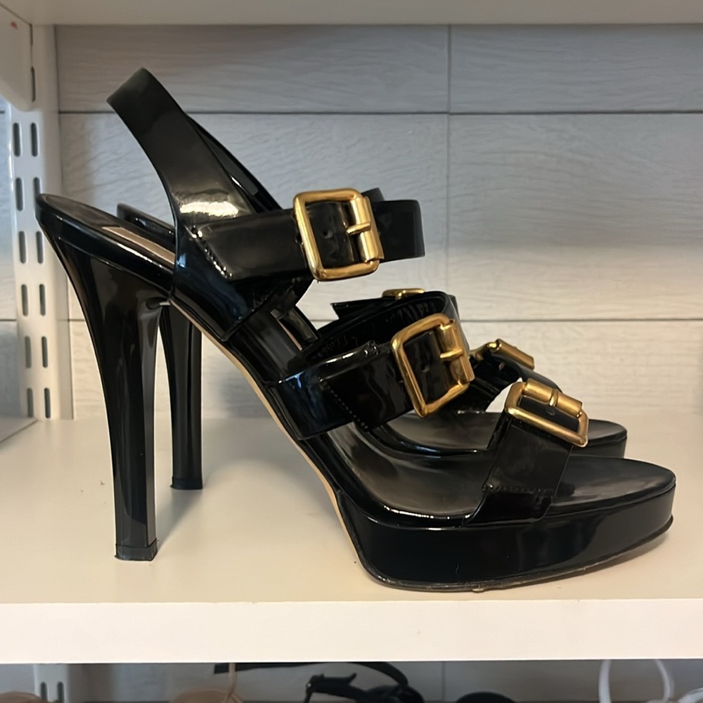 Michael Kors Patent Leather Buckle Heels - Picture 2 of 6